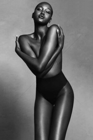 Adut Akech Monochrome Artistic Pose 6" x 4" Digital Download