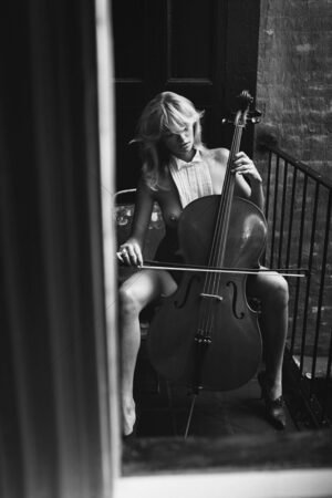 Jessica Hart Nude With Cello 6" x 4" Digital Download