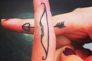 Heart Arrow Finger Tattoo Design 6" x 4" Digital Download