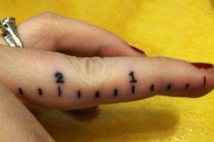 Ruler Finger Tattoo With Inch Marks 6" x 4" Photo Print