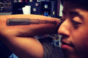 Spyglass Tattoo Optical Trick On Arm 6" x 4" Photo Print