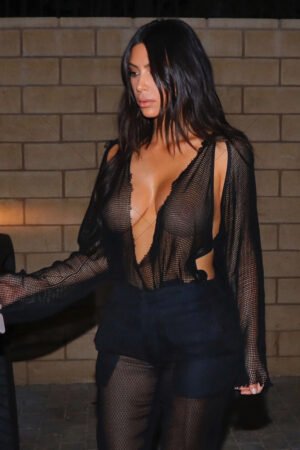 Kim Kardashian Opens Car Door in Mesh Look – 6" x 4" Photo Print