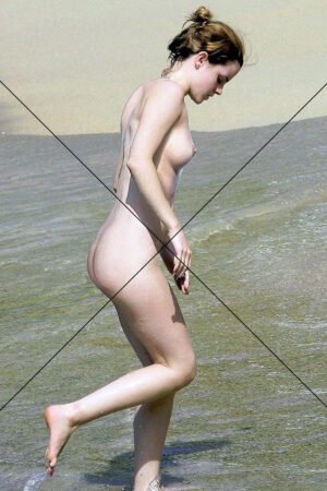 Emma Watson Side Nude at Beach 6" x 4" Digital Download