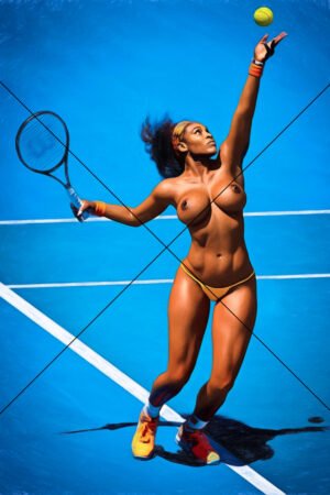 Serena Williams Topless Tennis - Photo Print 6" x 4"