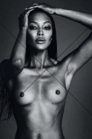 Naomi Campbell Studio Topless Portrait - Photo Print 6" x 4"