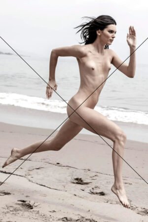Kendall Jenner Running Nude on Beach 6" x 4" Digital Download