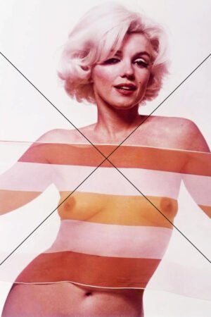 Marilyn Monroe Behind Striped Sheer Fabric 6" x 4" Digital Download